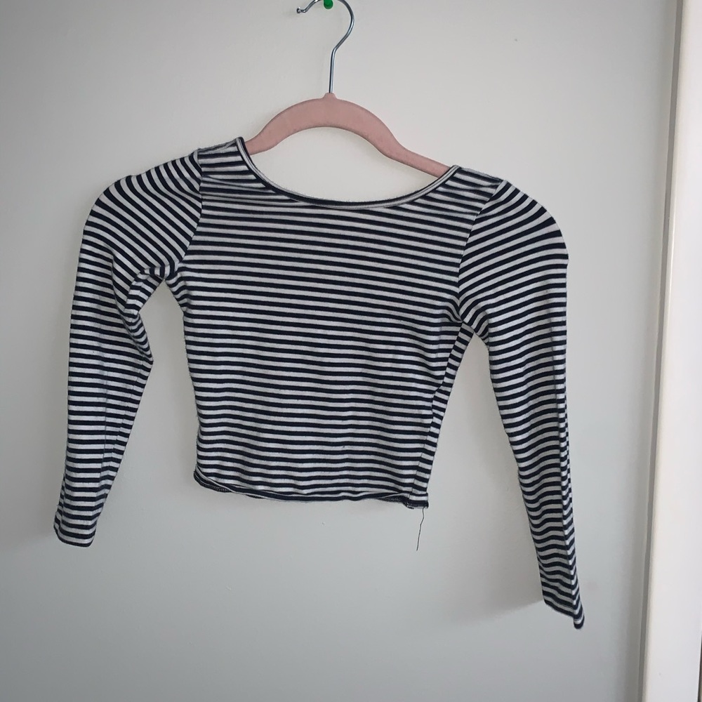Abercrombie Kids Striped Crop Long Sleeve